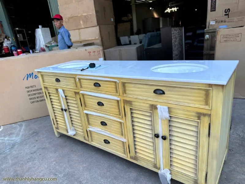 TỦ LAVABO ĐÔI MODETTI DOUBLE VANITY BEIGE MOD884BE-72 - Nội thất thanh lý giá 5.900.000&nbsp;₫ danh mục Đồ trang trí