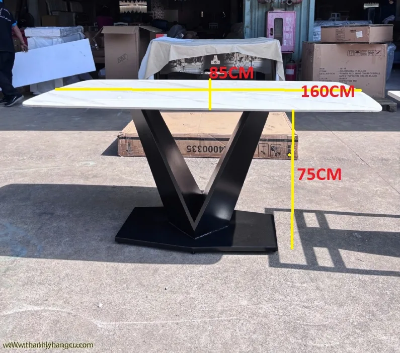 BÀN ĂN MẶT ĐÁ PHIẾN VÂN MÂY (160CM) - Nội thất thanh lý giá 3.800.000&nbsp;₫ danh mục Bàn
