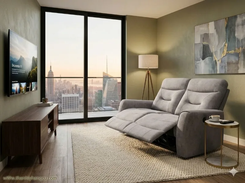SOFA 2 CHỖ CHỈNH ĐIỆN BOC VẢI - ảnh 1