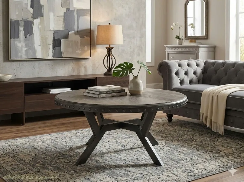 BÀN SOFA TRÒN LỚN ALAMO N31072-CT (92CM)