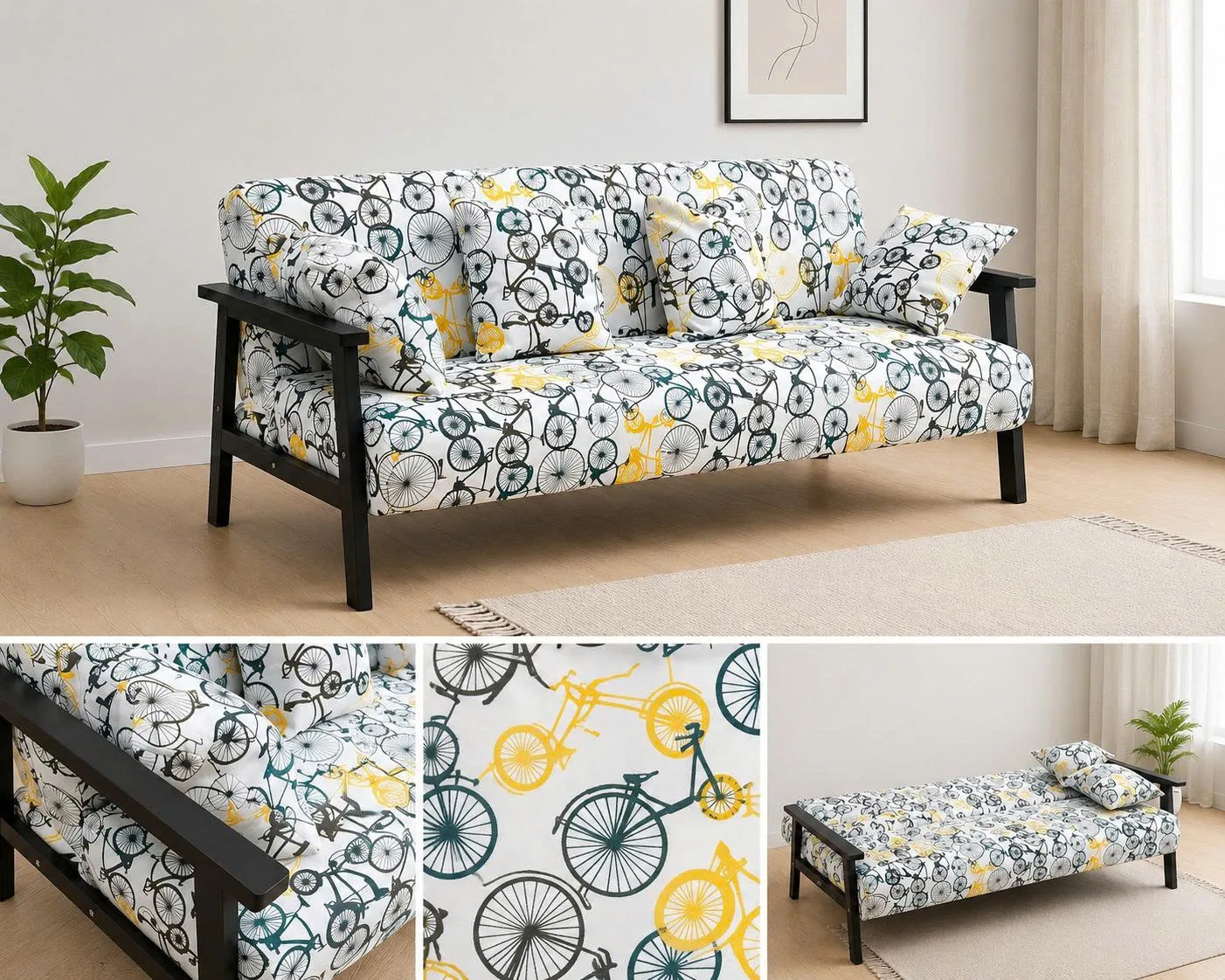 Sofa Bed Họa Tiết Xe Đạp